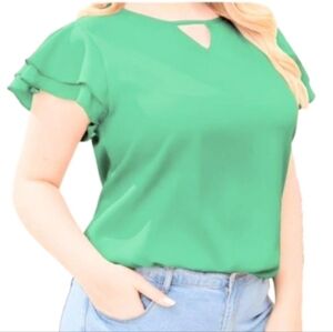 NWOT SHEIN Ruffle Sleeve Top 3X